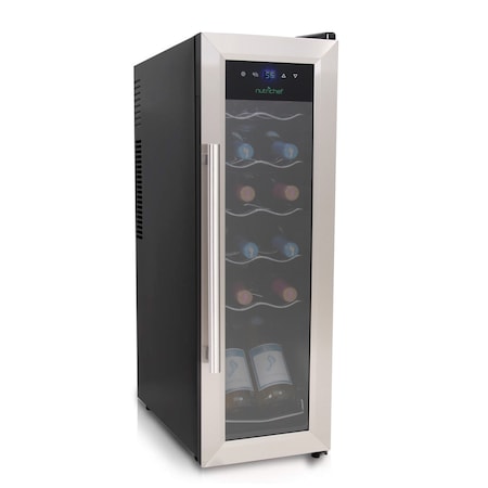 Nutrichef 12Bottles Compressor Wine Cooler Ss Door PKCWC12